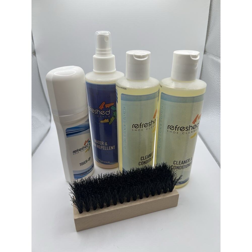 Refreshed Shoe Cleaner & Conditioner Complete Kit w/Repellent, Touch Up & Brush